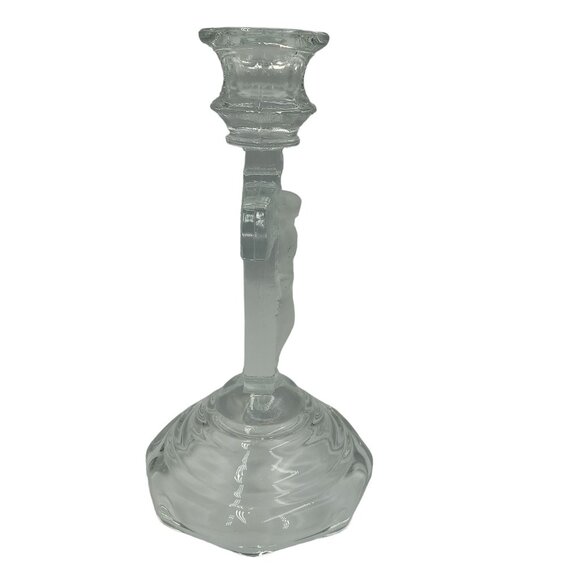 Vintage Crucifix Clear and Frosted Glass Candle Holder Jesus Christ on Cross INR - Picture 4 of 9